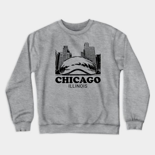 Chicago Reflective Bean Crewneck Sweatshirt by Manzo Carey